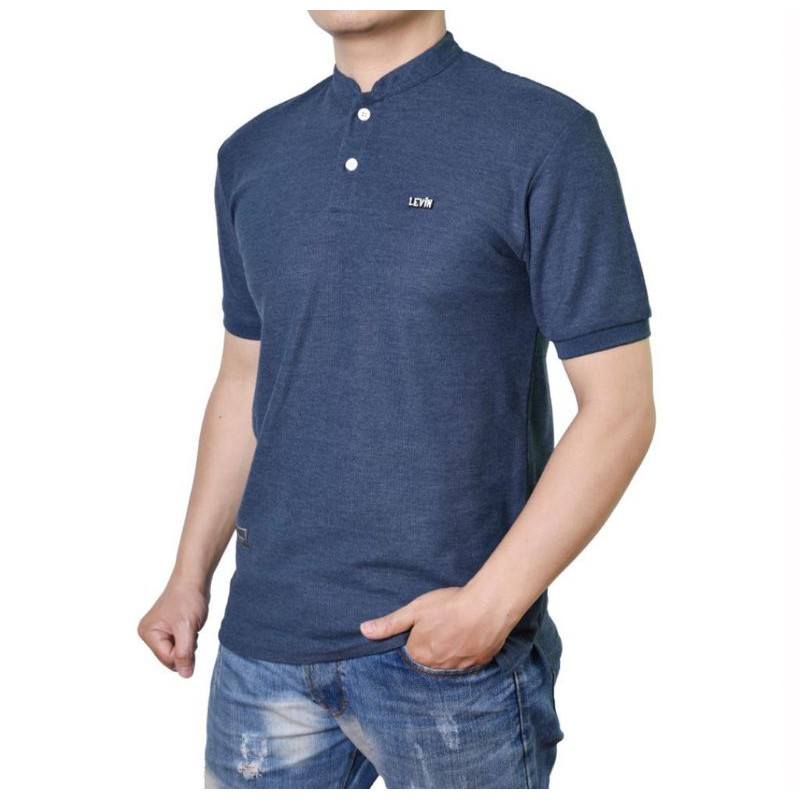 Polo Shirt Kaos Kerah shanghai Pria Merk Levin Premium