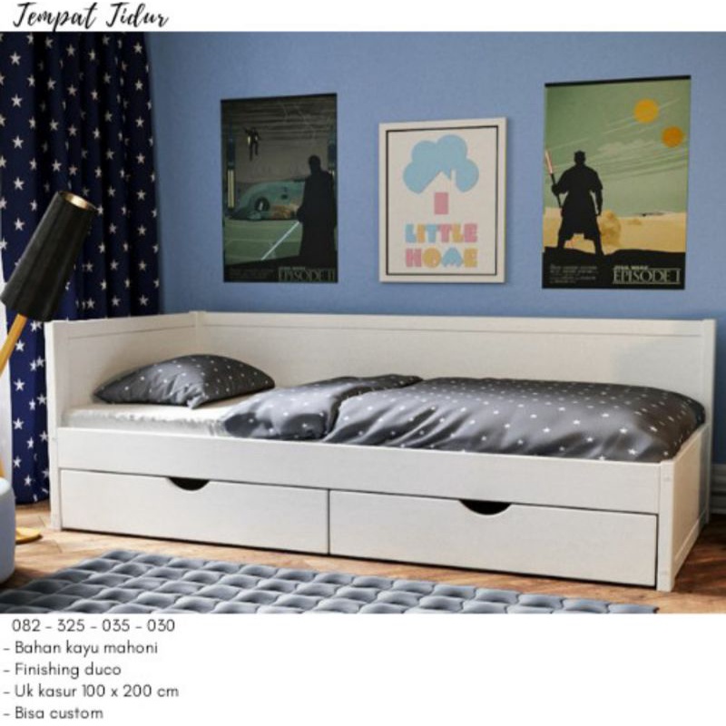 Ranjang Tingkat Dewasa Multifungsi Laci Murah, Rangka Tempat Tidur Kasur Sorong Anak Perempuan 2 Sus