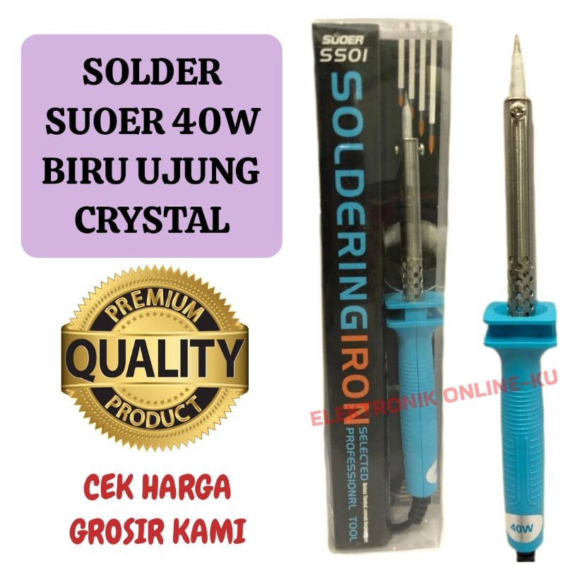 SOLDER SUOER 40W BIRU UJUNG CRYSTAL