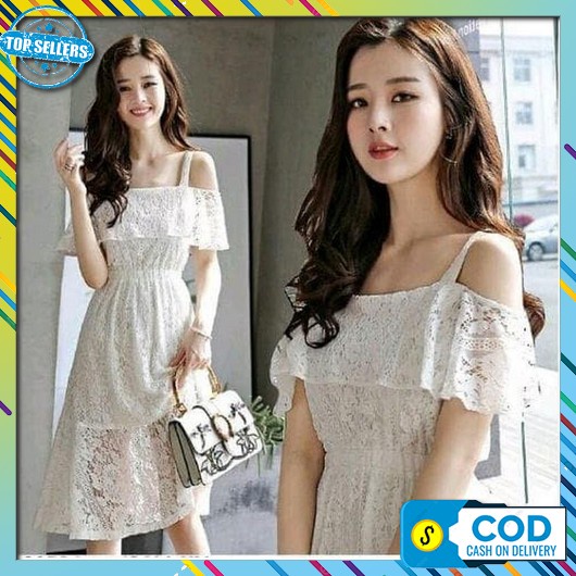 Dress Motif Dres Pesta Baju Natal Party Tunik Elegan Simpel Bahan Adem Wanita Midi Dres Dres Kondang