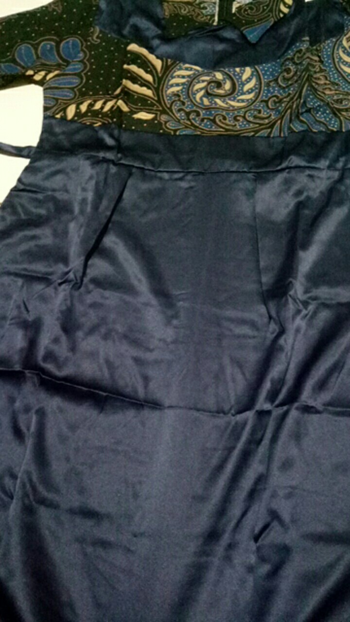 Batik Couple Keluarga Modern Sania Ruffle Ori Ndoro Jowi Dnt Motif Puser Biru Navy Termurah Shopee