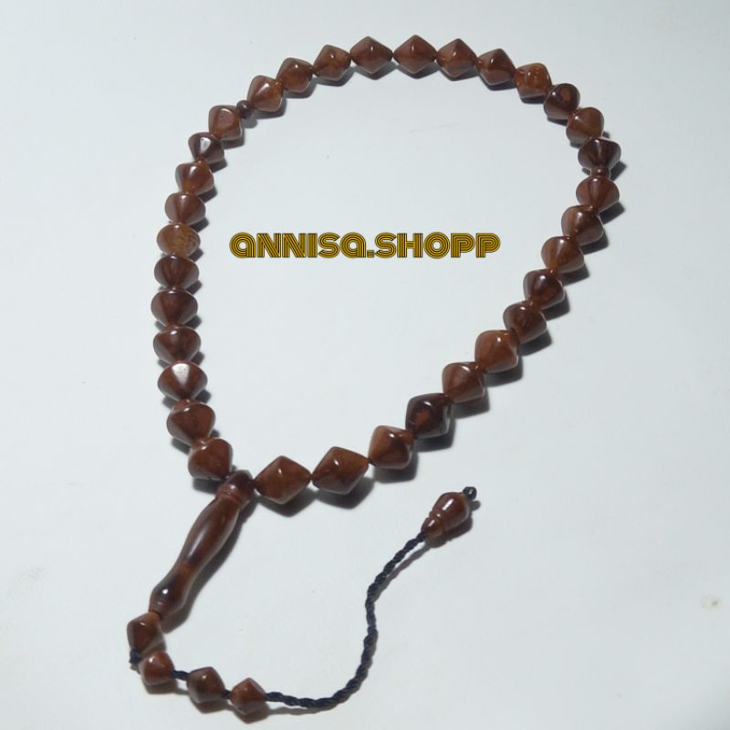 tasbih kayu kaoka kokka kokah wajik coklat 8mm 33butir asli