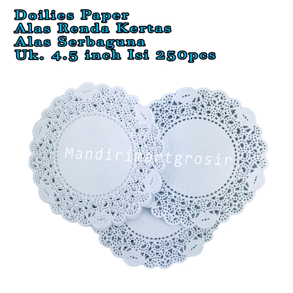 Alas Renda Kertas *Doilies Paper * Alas Serbaguna * 4.5 inch 250pcs