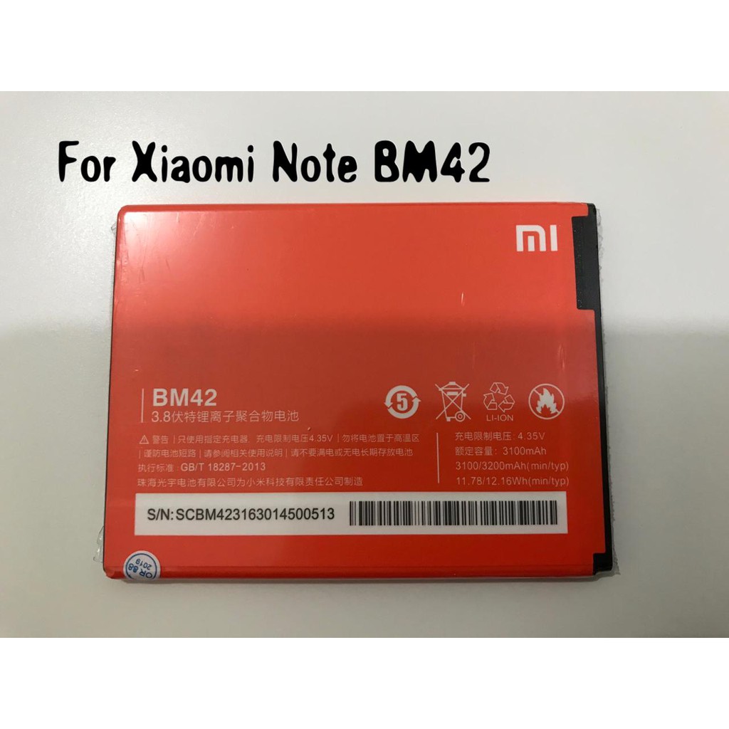 (NC) Baterai Batre Battery Original Xiaomi Note BM42