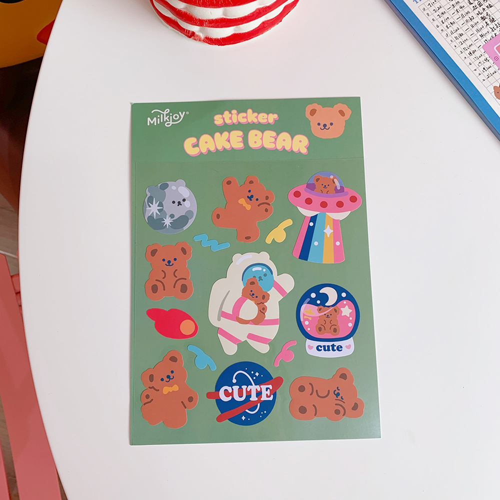 Stiker DIY kartun beruang lucu Korea