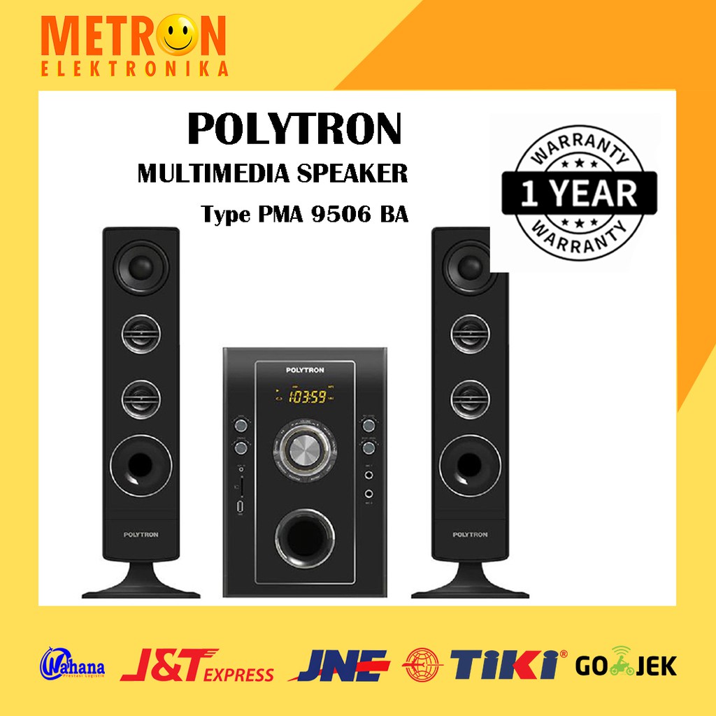 POLYTRON PMA 9506 BA / BLACK HITAM / MULTIMEDIA SPEAKER + USB + BLUETOOTH / PMA9506BA