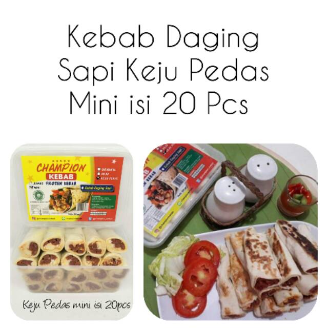 

KEBAB FROZEN SAPI KEJU PEDAS MINI ISI 20 PCS