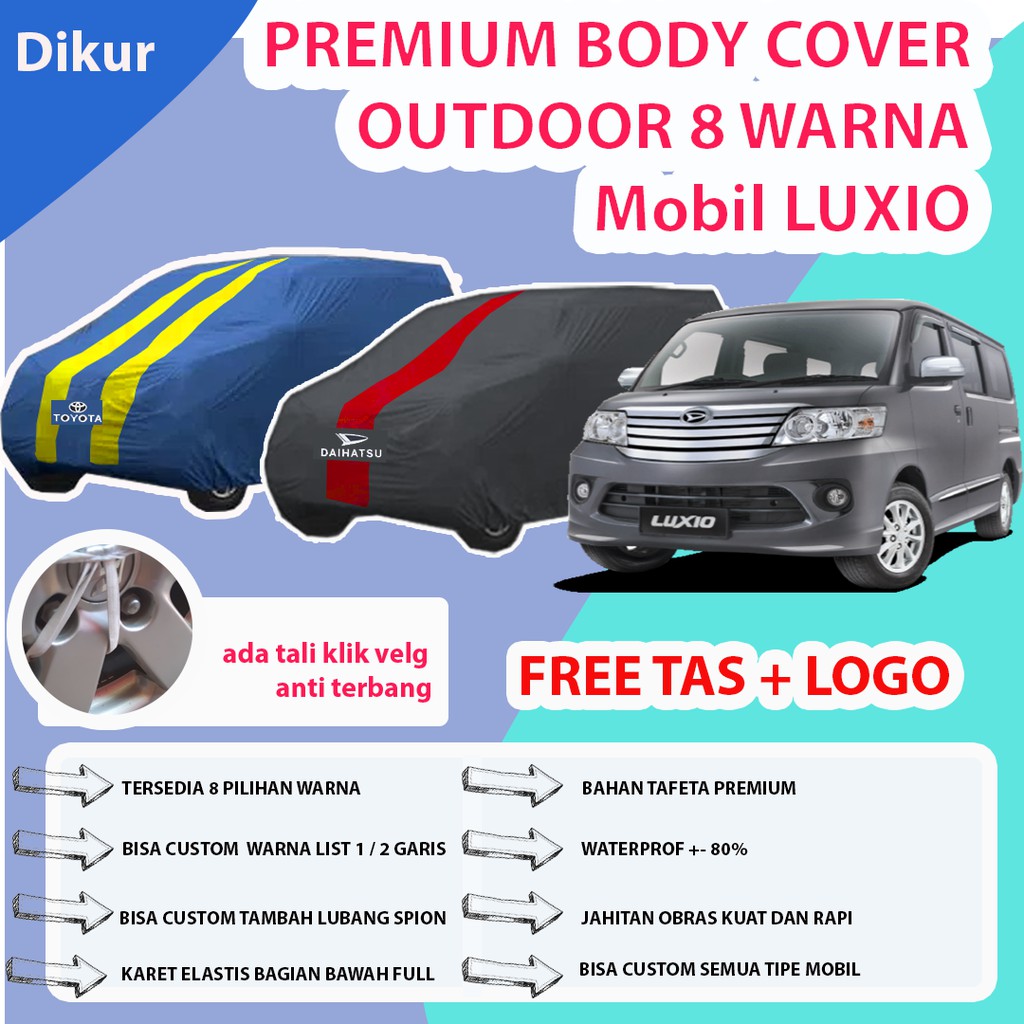 COVER PREMIUM LUXIO Sarung Mobil Warna LUXIO Sarung Mobil Warna Luxio Selimut Mobil Warna LUXIO