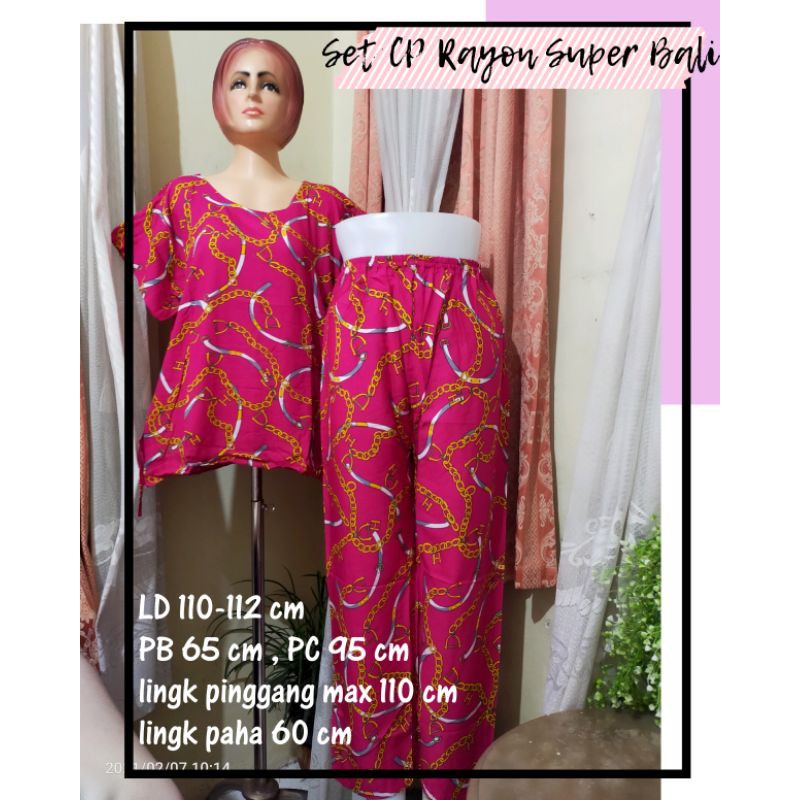 Set celana panjang Rayon Super