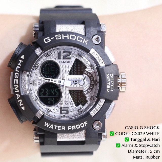 Jam tangan pria casio gshock tali karet anti air grosir ecer murah model terbaru free baterai CX029