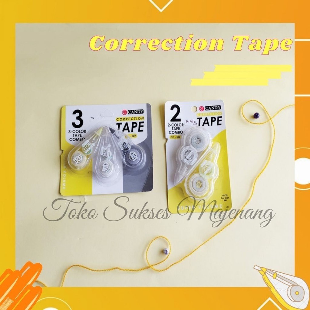 

Correction Tape Candy / Correction Tape 3 / Correction Tape 2 / Tipe X Kertas / Tipe X Murah / TipeX