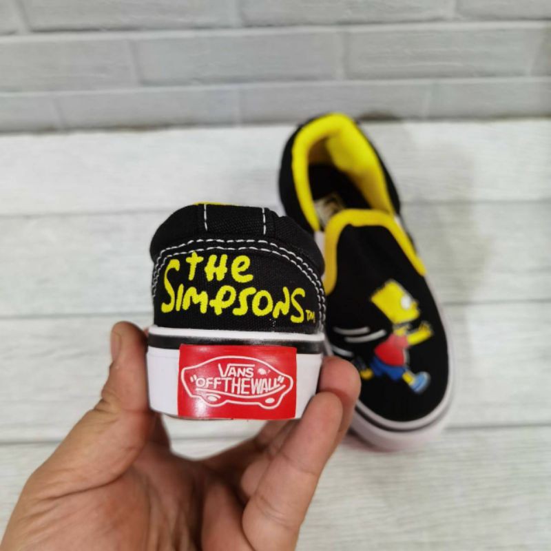 Sepatu Anak Vans Slip On Simpson Black Yellow Size 26 - 35 Premium Quality