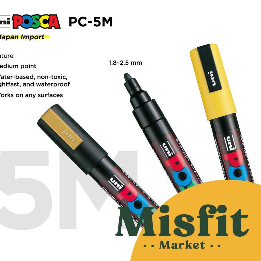 

[PROMO BJW75] UNI POSCA PC-5M Paint Marker (Medium Point) PC5M Spidol Warna Warni Buruan Beli
