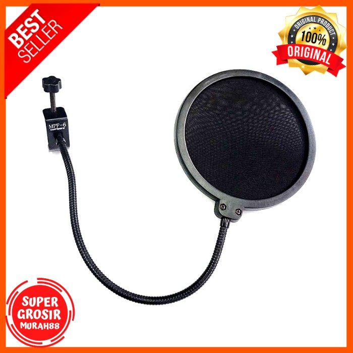 Pop Filter Untuk Microphone Mic BM 700 Mic BM 800 Mic BM Mic 8000 Mic BM 900 Dual Layer Hitam