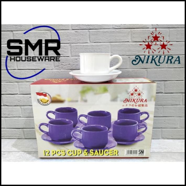 Jual Cangkir Set Nikura Putih Cangkir Saucer Teh Kopi Ml Pasang