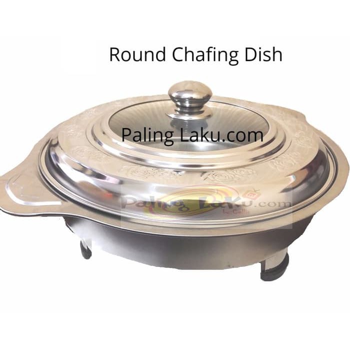 Prasmanan Bulat/ Round Chafing Dish+ Tutup kaca