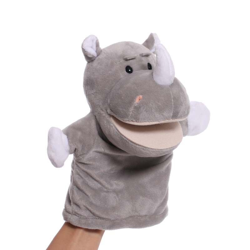 25cm Mainan Animal Hand Puppet Cartoon Plush Toys Educational Pretend Telling Story Doll Kid Boneka