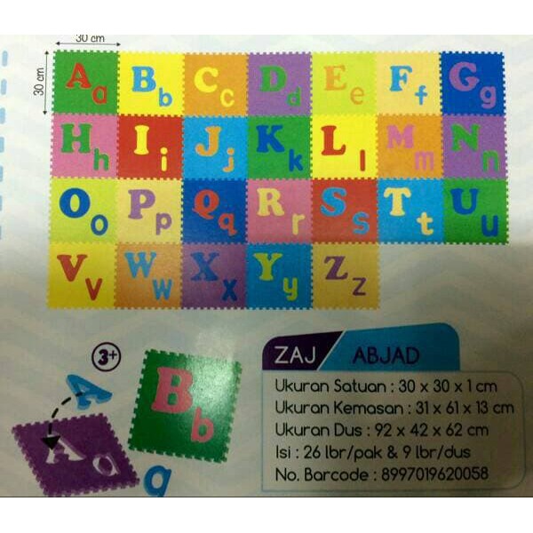 Matras Puzzle - Puzzle Lantai - Puzzle Evamat Karpet Puzzle Evamat Huruf Abjad Besar Dan Kecil