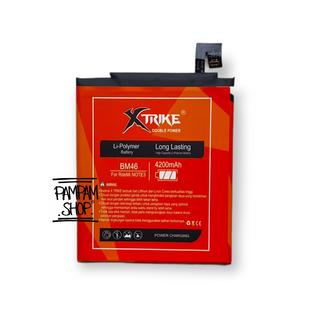 Baterai XTRIKE Double Power Original XiaoMi BM46 Redmi Note 3 Note 3 Pro Batre Batrai Battery Ori