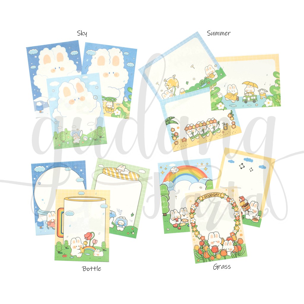 Memo Kelinci Putih 3 Motif Lucu Unik Memopad White Rabbit DIY Scrapbook GH 301067