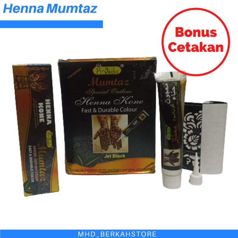 Henna Mumtaz Hitam pasta K- Veda / isi hena/ tato kulit (ED)