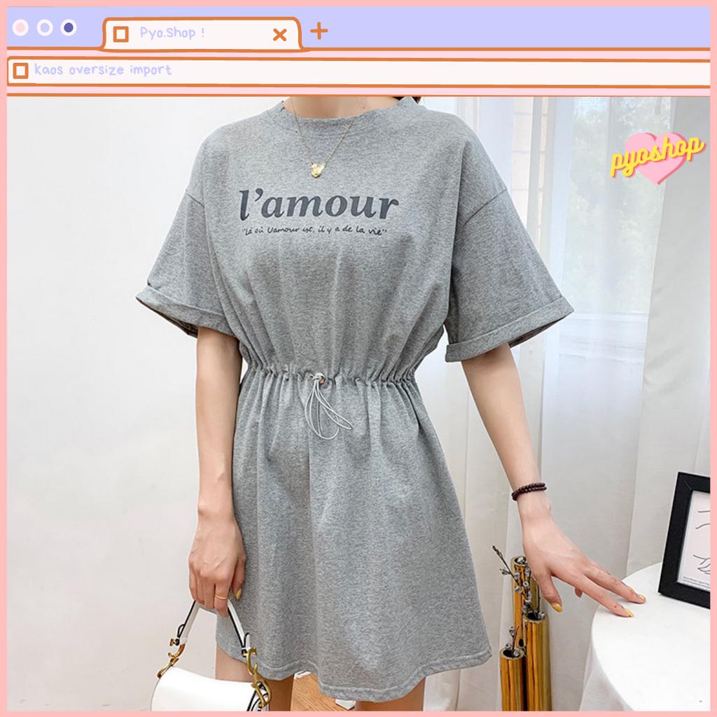 Oversize Dress Mini Kaos Import L'amour Wanita