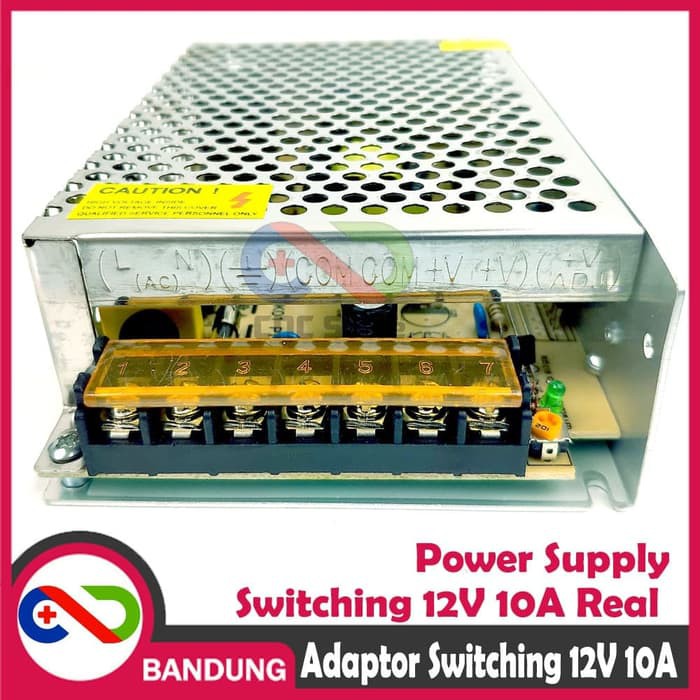 ADAPTOR 12V 10A POWER SUPPLY SWITCHING JARING PELTIER CCTV LED STRIP