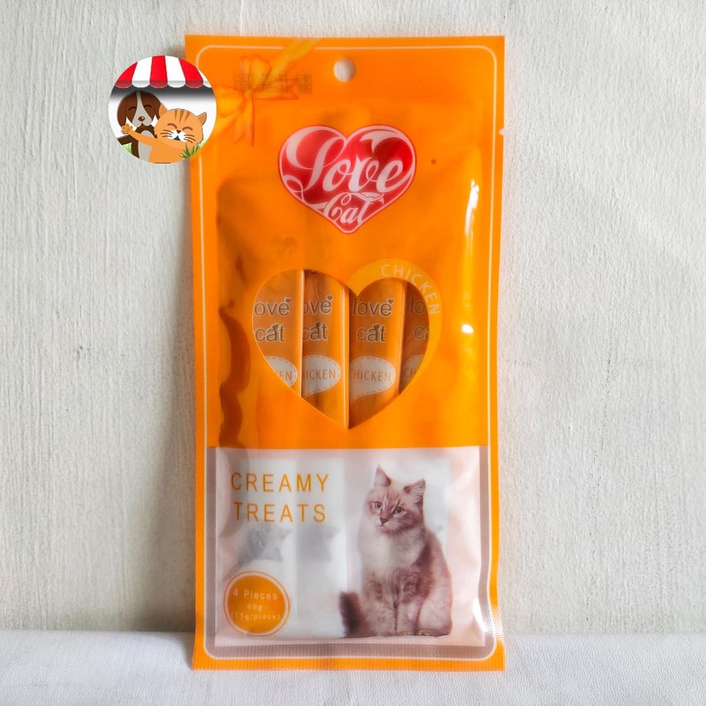 Love Cat Creamy Treats 60gr Cemilan Snack Kucing