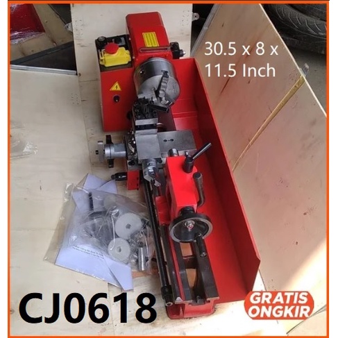 Mesin Bubut Mini Lathe Wood Working DIY 550W - HL-0618PTCC