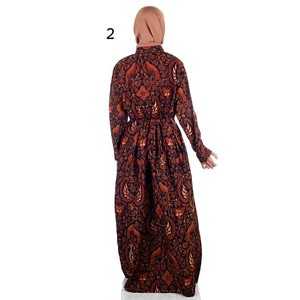 Gamis Muslim Batik I Busana Muslim Wanita Gamis Batik Syar'i Alya|No 2