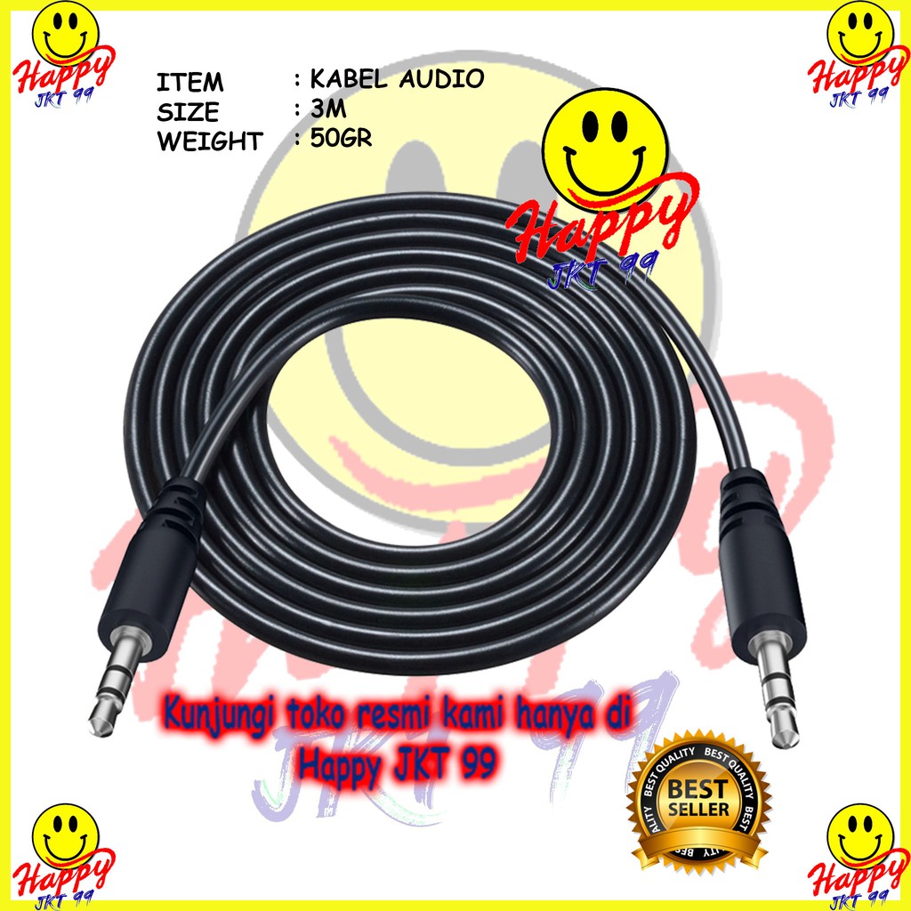 [ HAPPY JKT 99 ] KABEL AUDIO 3M 3 M METER ORIGINAL