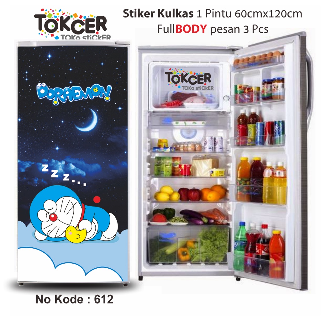 Stiker Kulkas 1 Pintu dan 2 Pintu DORAEMON