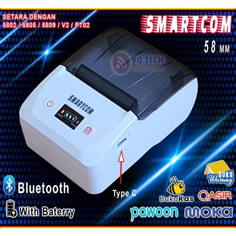 Printer Bluetooth Blutut USB Mini Portable Thermal all in One Kasir Murah Asli Ori Pt02