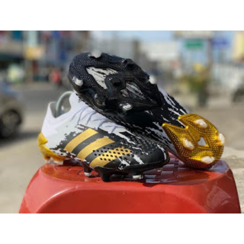 Sepatu Bola Adidas Predator Mutator 20.1 LOW FG - White Black Gold