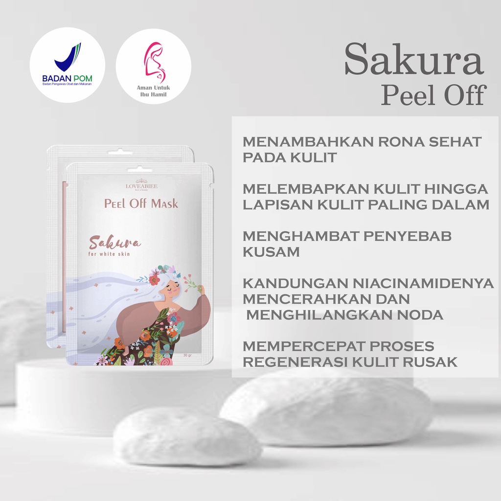 Masker Peel off 30gr by loveabiee beli 6 free (1 Tamanu Oil 30ml, 1 Premium Rose Water, 1 Mangkok 4in1, 1 Pouch)