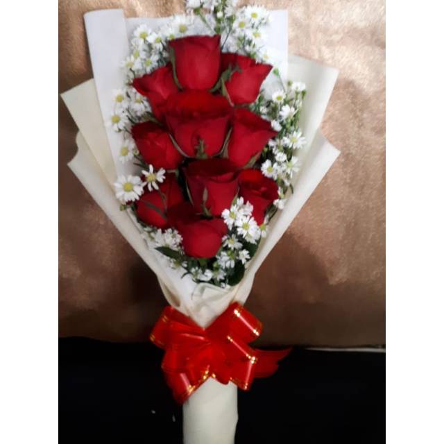 Jual Buket Bungabunga Wisudahand Bouquetmawar Asliulangtahunhappy Birthdaymawar Asli 