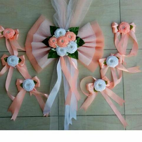 Disskon Gede. Bunga Hias Mobil pengantin MPT01 6 bunga kecil dan perekat magnet- Bunga mobil Pernika