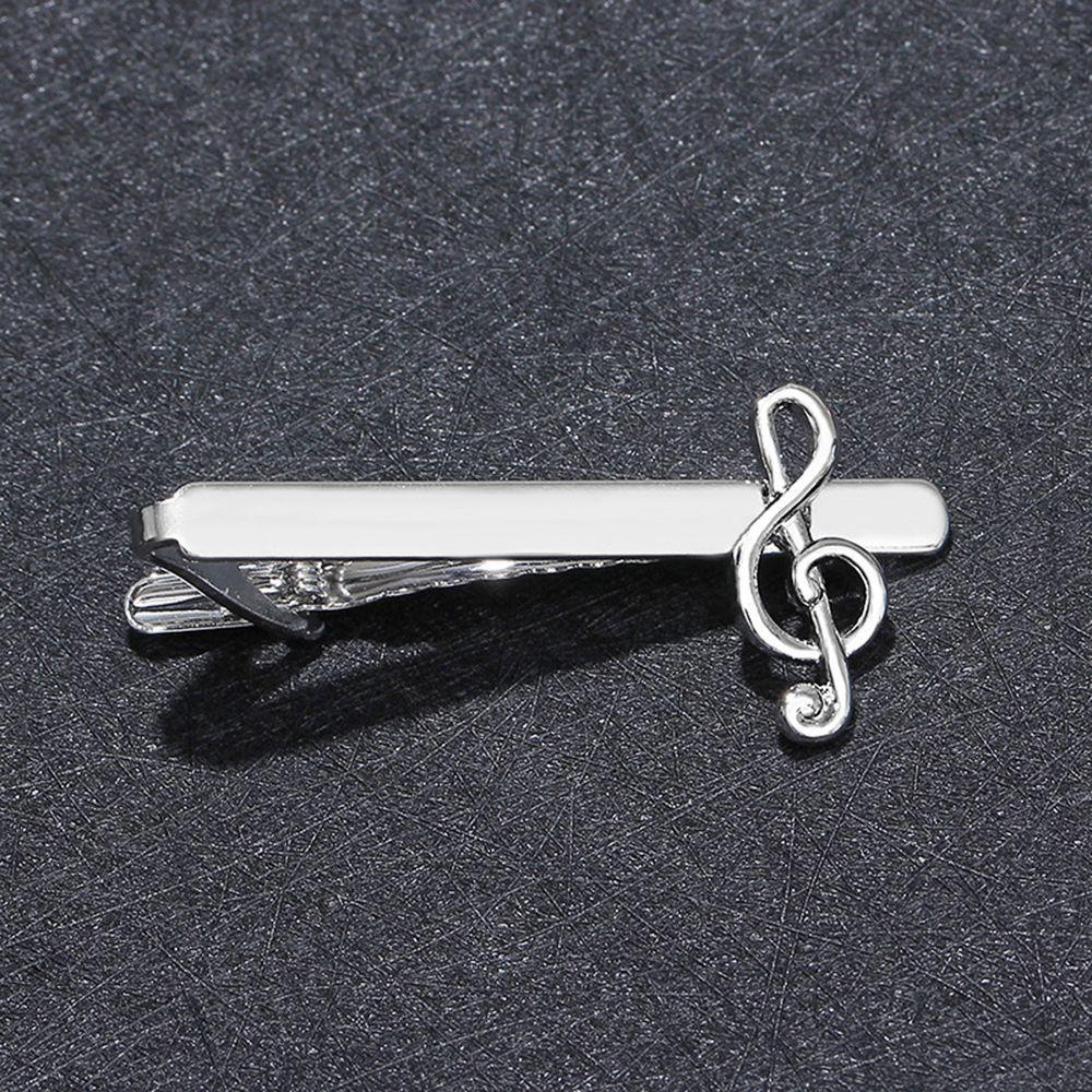 Needway Perhiasan Pria Fashion Dasi Klip Musik Note Tie Clip Dasi Pin