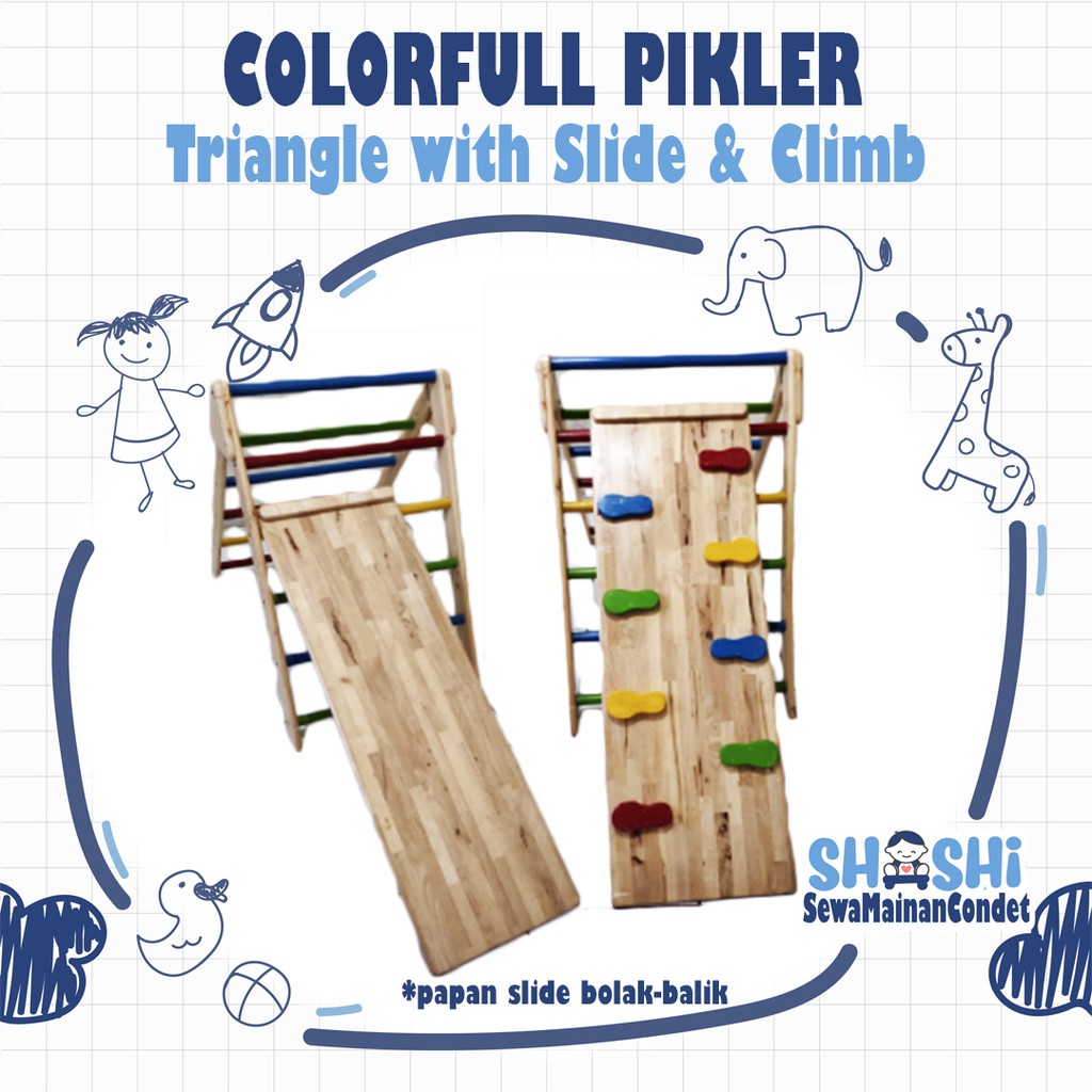 Sewa  Colorfull Pikler Triangle With Slide n Swing