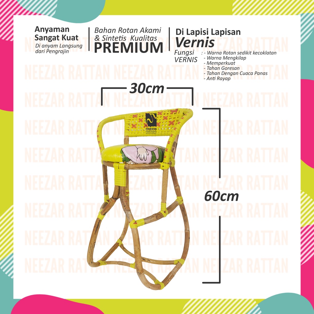 Kursi Bonceng Boncengan Anak Rotan Motor Matic