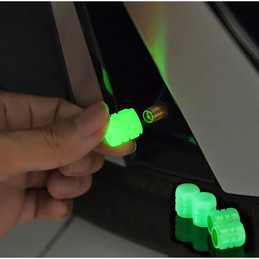 Tutup Pentil Ban Sepeda Motor Mobil Glow In The Dark Luminous