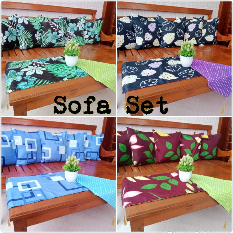 Sofa set sarung bantal sofa taplak meja