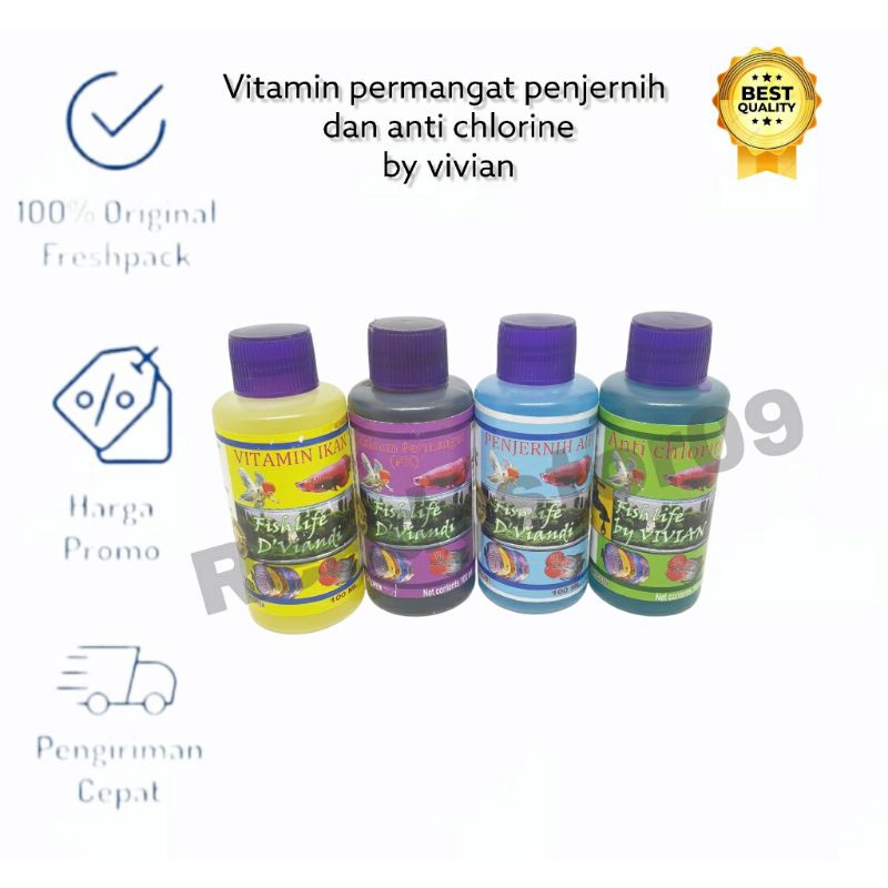 vitamin ikan kalsium permangat anti chlorine penjernih by vivian fishlife