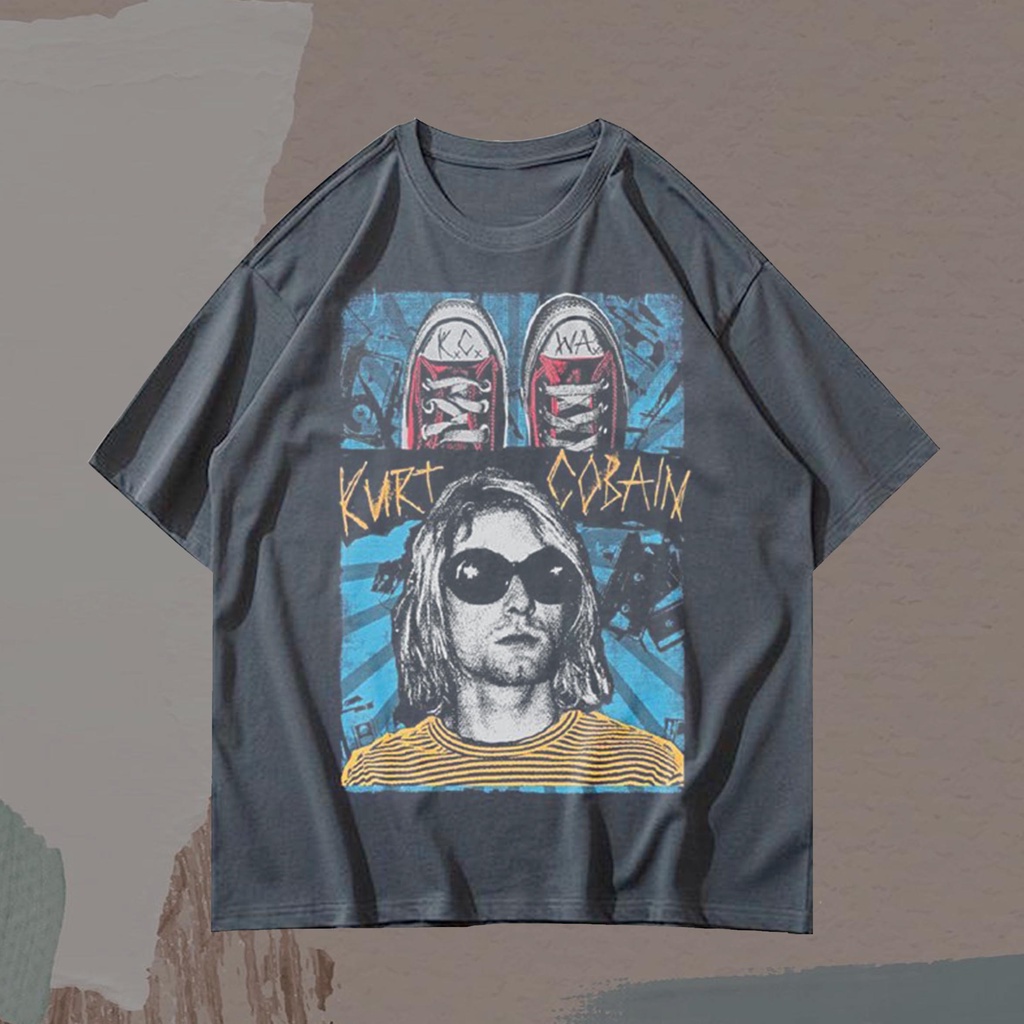 Kaos Nirvana Kurt Cobain Oversize Vintage