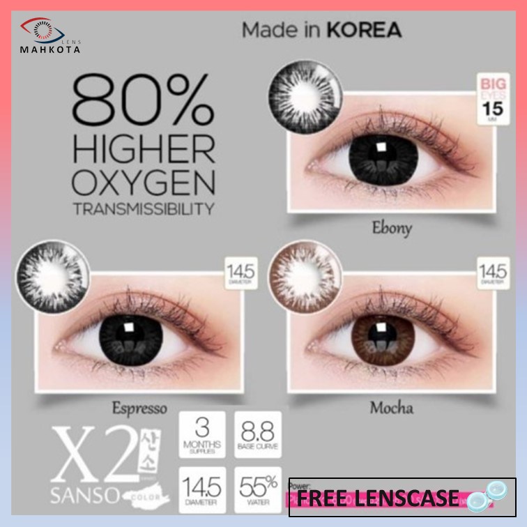 X2 SANSO BLACK MINUS (-3.25 s/d -6.00) BLACK EBONY MOCHA / SOFTLENS By EXOTICON