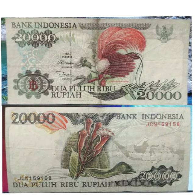 Uang Kuno Indonesia 20000 Serie Cendrawasih 1995 Emisi 1995