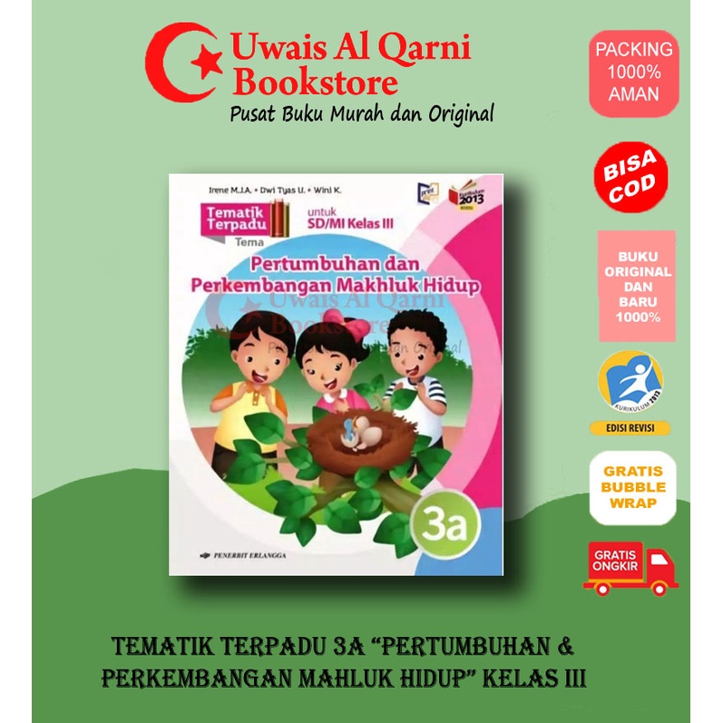 PAKET SATUAN TEMATIK TERPADU KELAS III SD/MI K13N TEMATIK 3A-3H ERLANGGA