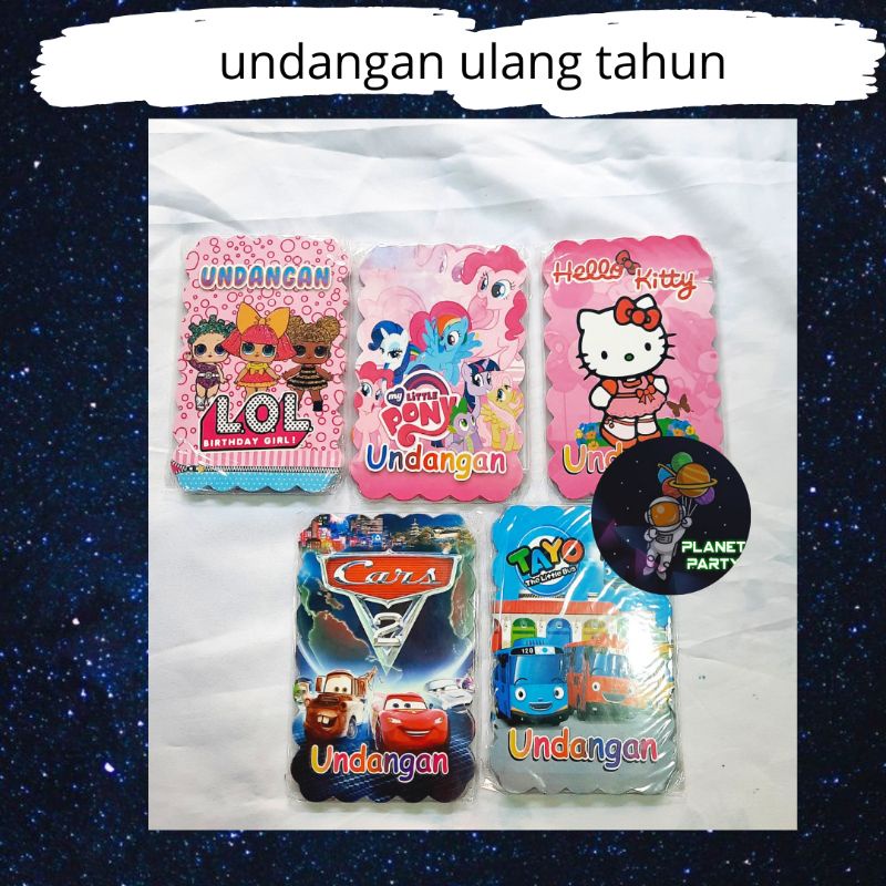 undangan ulang tahun anak karakter / undangan ulang tahun isi 10