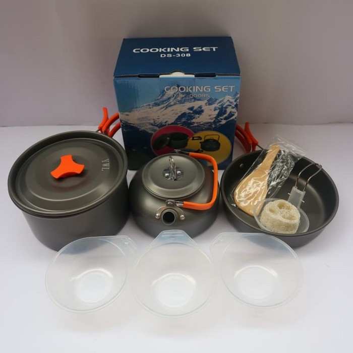 Cooking Set DS 308 - Panci Camping - Alat Masak Camping - Perlengkapan Camping