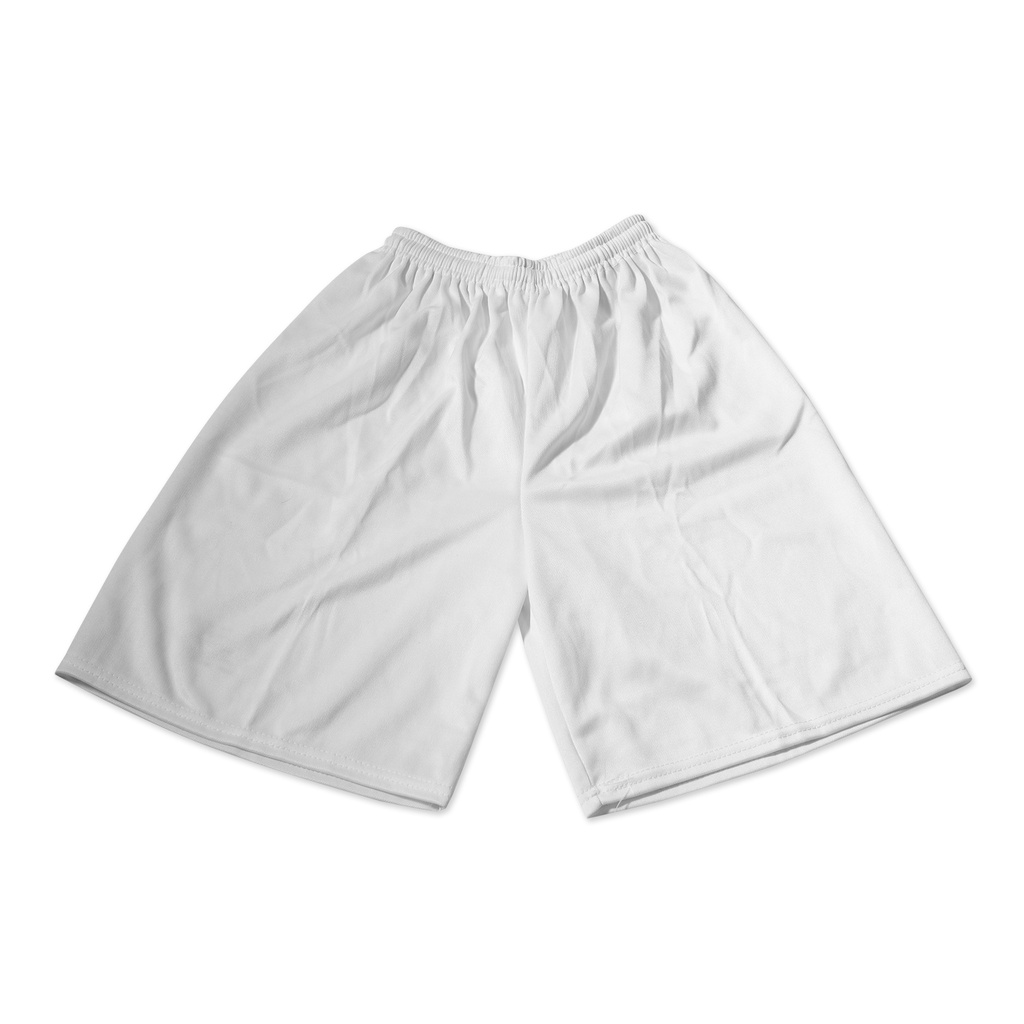 (1kg=7pcs) celana pendek polos pria/short pants men sport/celana olahraga santai polos hitam olahraga-PUTIH TANPA LOGO